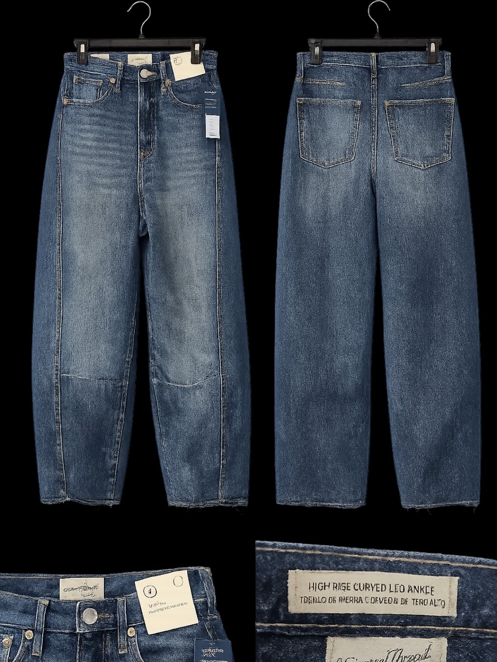 High Rise Wide Leg Jeans Women's 4